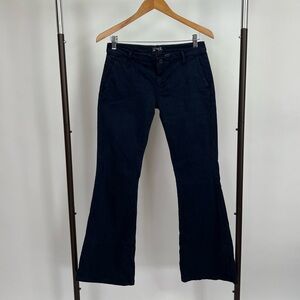 Blue flare low rise mother pants